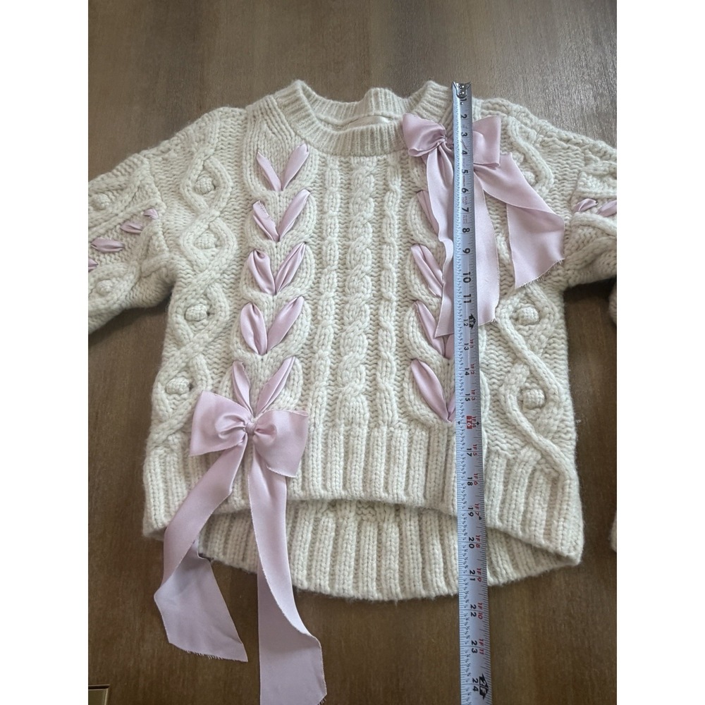 Loveshackfancy Parson Pullover Sweater Ivory Size Small Alpaca Wool Blend - Picture 4 of 10